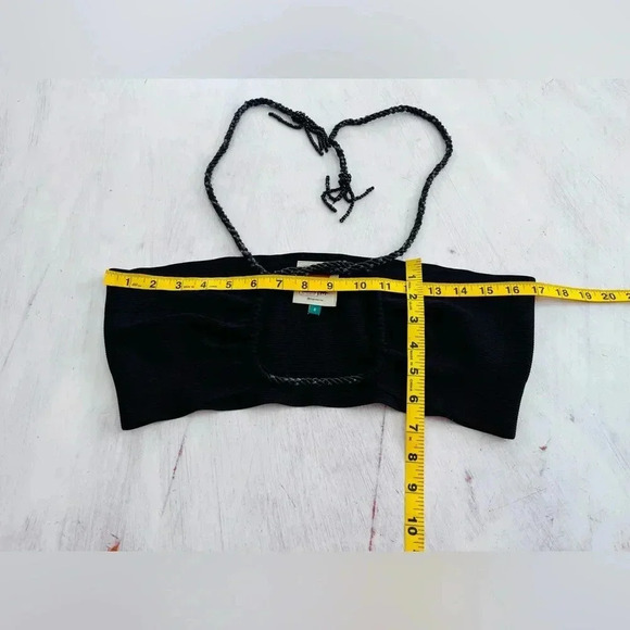 Anthropologie Farm Rio Bandeau Front Cut Out Crop Top in Black Size Small NWOT - Picture 8 of 11